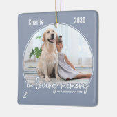 Pet Memorial in Loating Memory Modern Grey Photo Keramisch Ornament (Links)