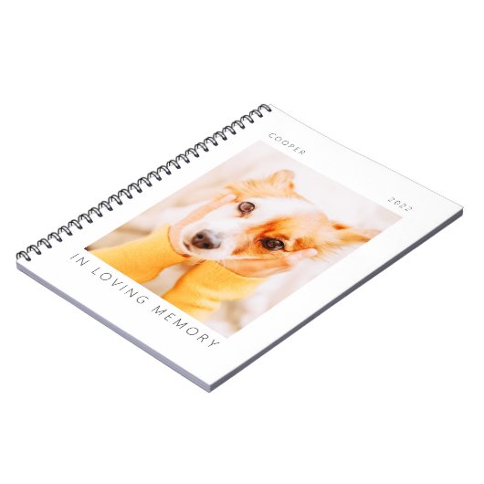 Pet Memorial in Loating Memory Modern Simple Photo Notitieboek (Linkerzijde)