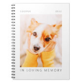 Pet Memorial in Loating Memory Modern Simple Photo Notitieboek (Voorkant)