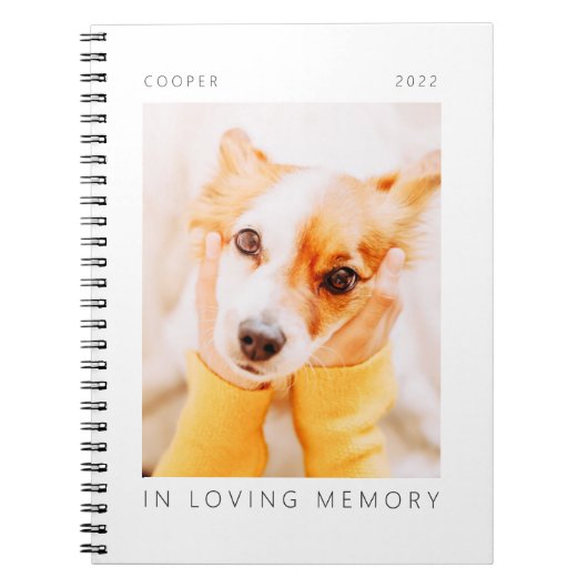 Pet Memorial in Loating Memory Modern Simple Photo Notitieboek (Voorkant)