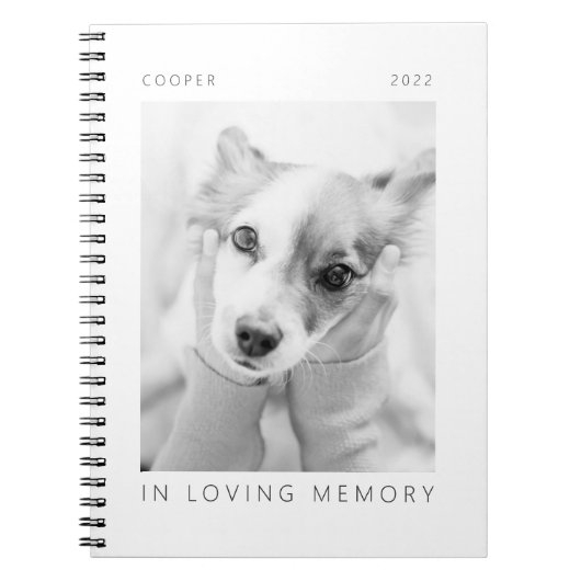 Pet Memorial in Loating Memory Modern Simple Photo Notitieboek (Voorkant)