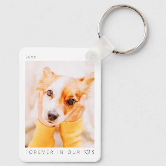 Pet Memorial in Loating Memory Modern Simple Photo Sleutelhanger (Achterkant)
