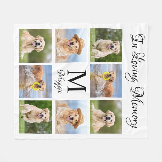 Pet Memorial in Loating Memory Photo Collage Fleece Deken (Voorkant (Horizontaal))