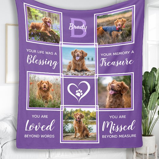 Pet Memorial in Loating Memory Photo Collage Fleece Deken