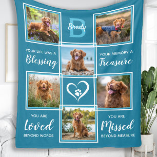 Pet Memorial in Loating Memory Photo Collage Fleece Deken