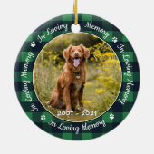 Pet Memorial in Loating Memory Pset Dog Foto Keramisch Ornament (Achterkant)