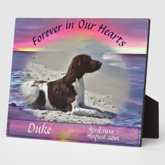 Pet Memorial in Our Hearts Sunset 0911 Fotoplaat (Zijkant)