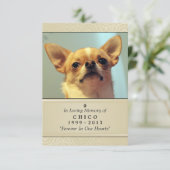 Pet Memorial Kaart 3,5-inch x 5-inch - Creme Moder (Staand voorkant)