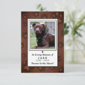 Pet Memorial Kaart 3.5"x5" - Chocolate Brown Foto (Staand voorkant)