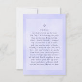 Pet Memorial Kaart 3.5" x5" - Heavenly Blue Pawpri (Achterkant)