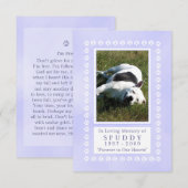 Pet Memorial Kaart 3.5" x5" - Heavenly Blue Pawpri (Voorkant / Achterkant)