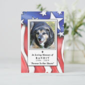 Pet Memorial Kaart 3.5"x5" — Vlag VS (Staand voorkant)