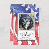 Pet Memorial Kaart 3.5"x5" — Vlag VS (Voorkant / Achterkant)