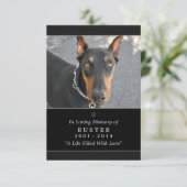Pet Memorial Kaart 3.5"x5" zwart - God zegene u ge (Staand voorkant)