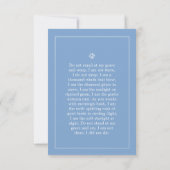Pet Memorial Kaart 3.5 x 5 Blue Wep Poem niet (Achterkant)