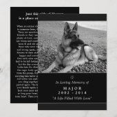 Pet Memorial Kaart 5"x7" Black Modern - Mannelijke (Voorkant / Achterkant)