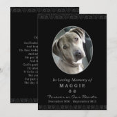 Pet Memorial Kaart 5"x7" Black Oval Photo Lijst (Voorkant / Achterkant)