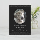 Pet Memorial Kaart 5"x7" Black Oval Photo Lijst (Staand voorkant)