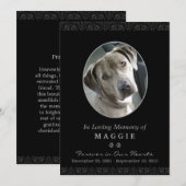 Pet Memorial Kaart 5"x7" Black Oval Photo Lijst (Voorkant / Achterkant)
