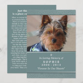 Pet Memorial Kaart 5"x7" Blauwgroen regenboogbrug  (Voorkant / Achterkant)