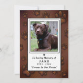 Pet Memorial Kaart 5"x7" - Chocolate Brown Foto (Voorkant)