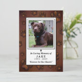 Pet Memorial Kaart 5"x7" - Chocolate Brown Foto (Staand voorkant)