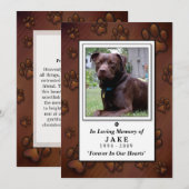 Pet Memorial Kaart 5"x7" - Chocolate Brown Foto (Voorkant / Achterkant)