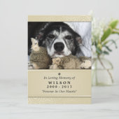 Pet Memorial Kaart 5"x7" Creme Modern Foto (Staand voorkant)