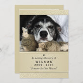 Pet Memorial Kaart 5"x7" Creme Modern Foto (Voorkant / Achterkant)