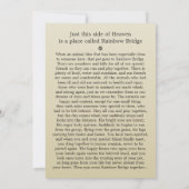 Pet Memorial Kaart 5"x7" Creme Modern - Mannelijke (Achterkant)