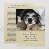 Pet Memorial Kaart 5"x7" Creme Modern - Mannelijke (Voorkant / Achterkant)