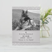 Pet Memorial Kaart 5"x7" Gray Modern - Mannelijke  (Staand voorkant)
