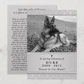 Pet Memorial Kaart 5"x7" Gray Modern - Mannelijke  (Voorkant / Achterkant)