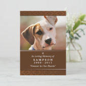 Pet Memorial Kaart 5"x7" Middelgrote bruine foto (Staand voorkant)