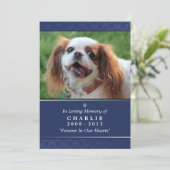 Pet Memorial Kaart 5"x7" Navy Blue Photo (Staand voorkant)
