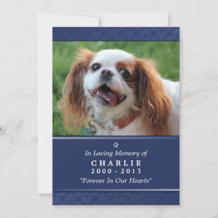 Pet Memorial Kaart 5"x7" Navy Blue Photo