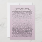 Pet Memorial Kaart 5"x7" Pink Modern - Vrouw Pet (Achterkant)