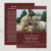 Pet Memorial Kaart 5"x7" Rainbow Bridge (Vrouw) (Voorkant / Achterkant)