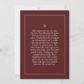 Pet Memorial Kaart 5"x7" Rood — Don't Grieve Poem (Achterkant)