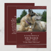 Pet Memorial Kaart 5"x7" Rood - Prayer voor huisdi (Voorkant / Achterkant)