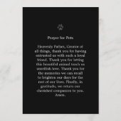 Pet Memorial Kaart 5 x 7 Black Photo Pet's Prayer (Achterkant)
