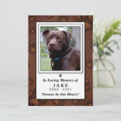 Pet Memorial Kaart 5 x 7 - Bruin handschrift (Staand voorkant)