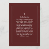 Pet Memorial Kaart 5 x 7 Red - Gods tuin (Achterkant)