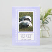 Pet Memorial Kaart 5x7 - Heavenly Blue Pawprints (Staand voorkant)