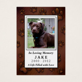 Pet Memorial Kaart - Chocolate Brown - Pet's Praye