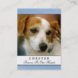 Pet Memorial Kaart Light Blue Contented Poem Visitekaartje