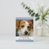 Pet Memorial Kaart Light Blue Contented Poem Visitekaartje (Staand voorkant)