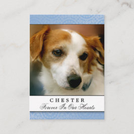 Pet Memorial Kaart Light Blue Contented Poem Visitekaartje