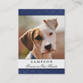 Pet Memorial Kaart Navy Blue - Contentgedicht gedi Visitekaartje