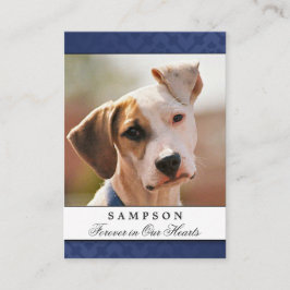 Pet Memorial Kaart Navy Blue - Contentgedicht gedi Visitekaartje